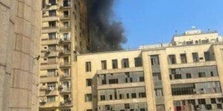 حريق في عقار أعلى بنك شهير بوسط البلد