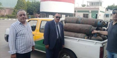 حملات تموينية مفاجئة على محطات تعبئة أسطوانات الغاز بدمياط