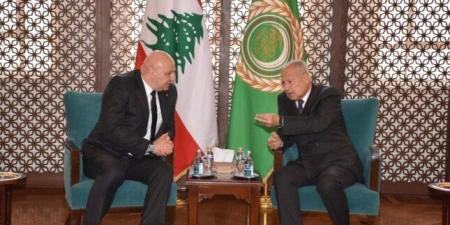 ابو الغيط يستقبل الرئيس اللبناني بمقر الجامعة العربية