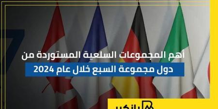 أهم المجموعات السلعية المستوردة من دول مجموعة السبع خلال عام 2024 | إنفوجراف