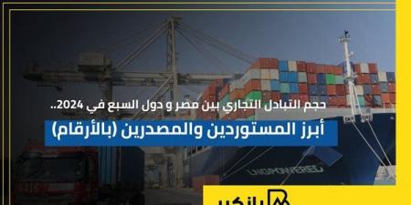 حجم التبادل التجاري بين مصر ودول السبع في 2024.. أبرز المستوردين والمصدرين | إنفوجراف