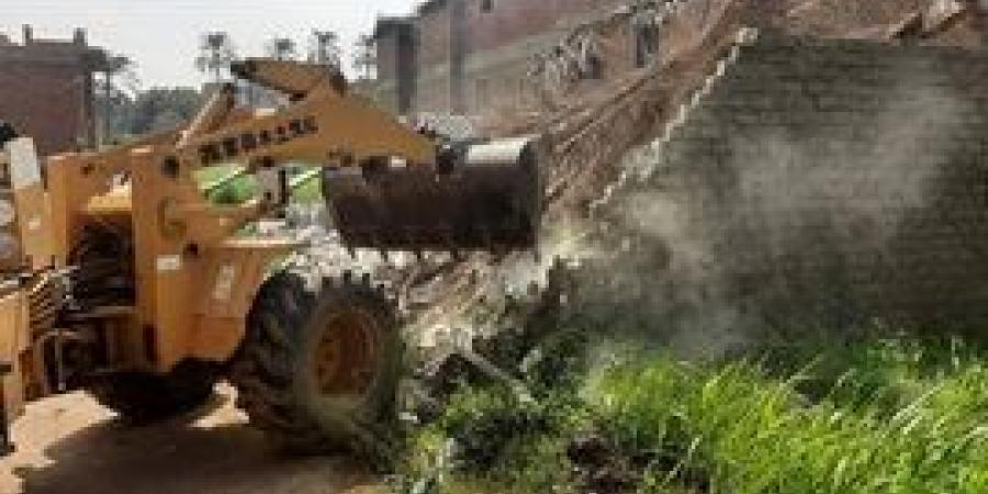 محافظة الجيزة تزيل ٩ حالات تعدي على الأراضي الزراعية بمنشأة القناطر والبدرشين