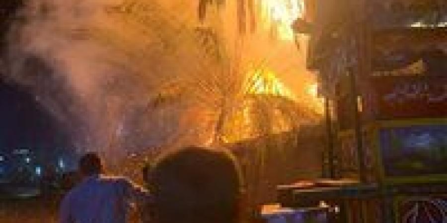 السيطرة على حريق نشب بنخل بجوار مخزن مشروبات غازية بقليوب