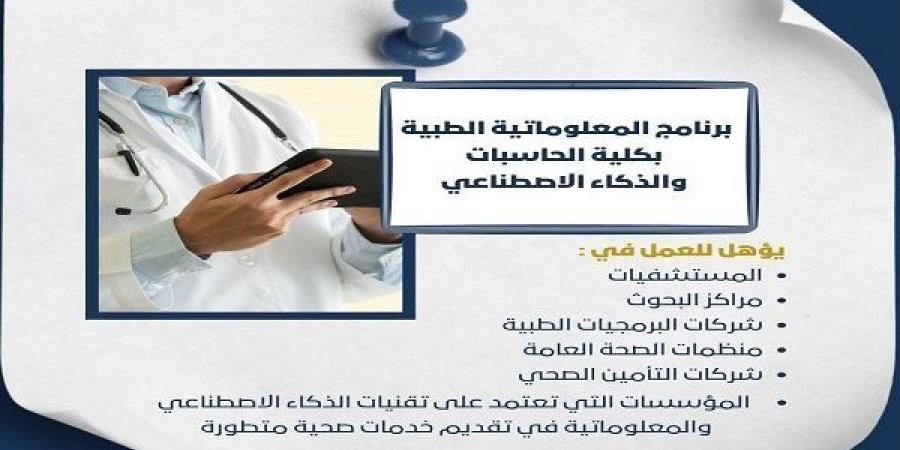 تنسيق الجامعات | مستقبلك الرقمي يبدأ من جامعة حلوان عبر المعلوماتية الطبية